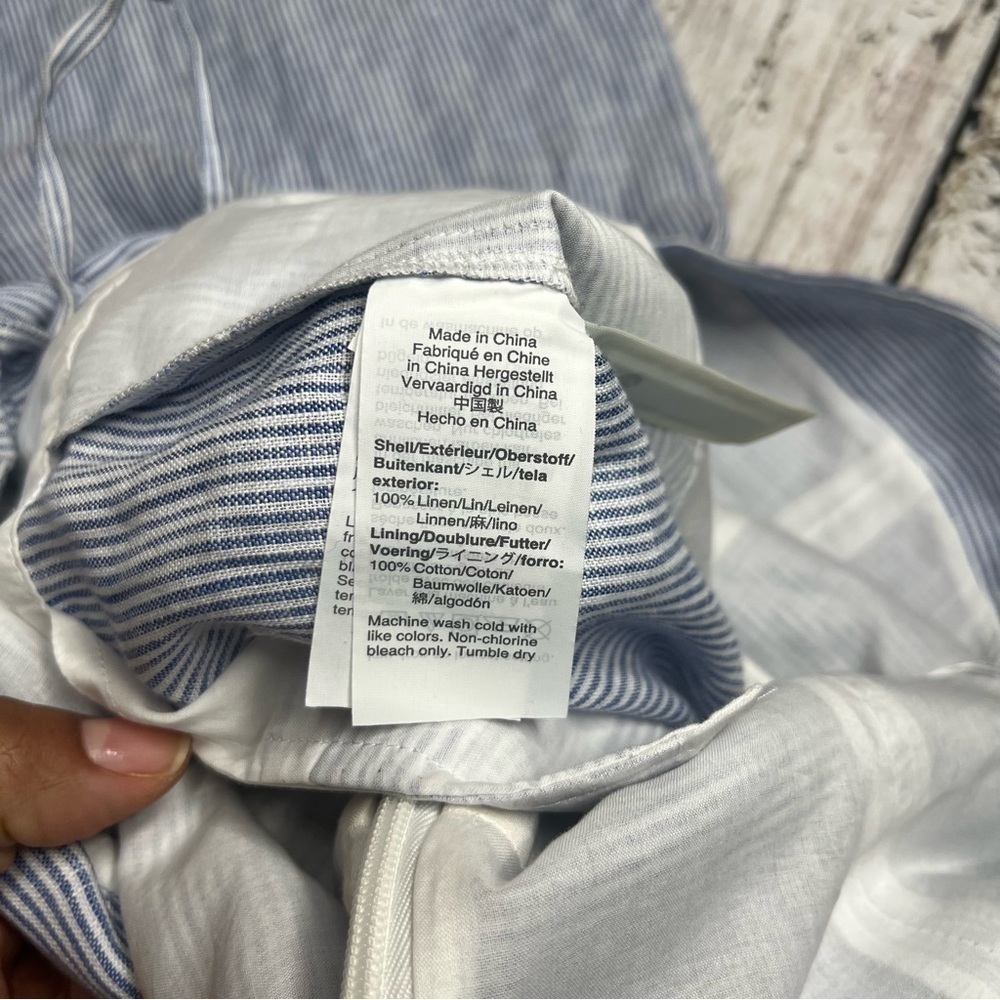 J. CREW Blue Striped Tie Waist Linen Jumpsuit Size 2 - Picture 8 of 12